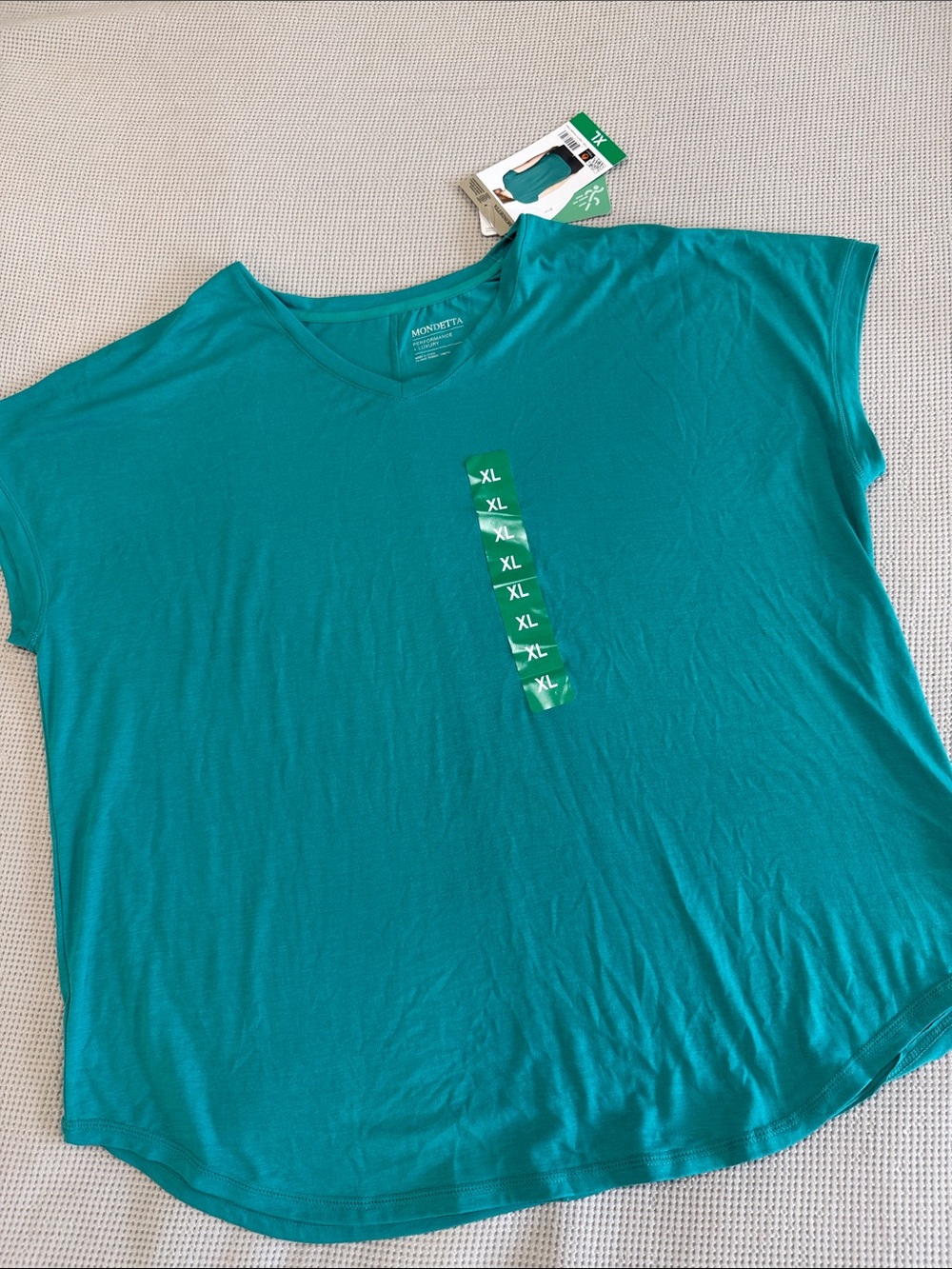 Mondetta Girls Teal V-Neck Short Sleeve Tee